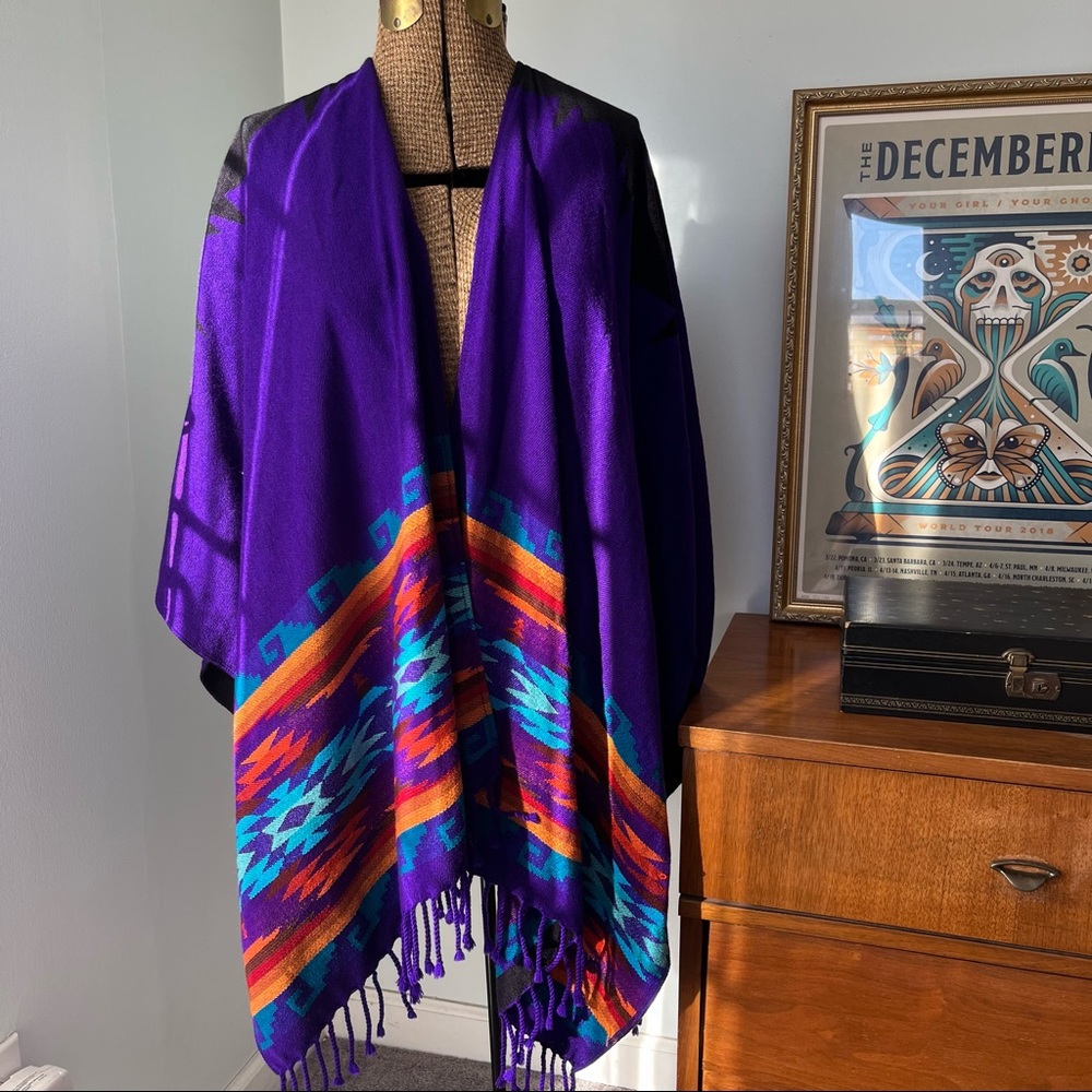 Fringed Alpaca Ecuadorian poncho